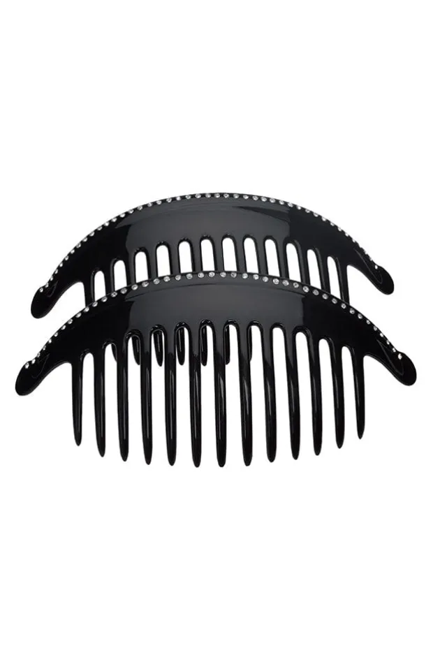 Belle Crystal Large Interlocking Comb Pair