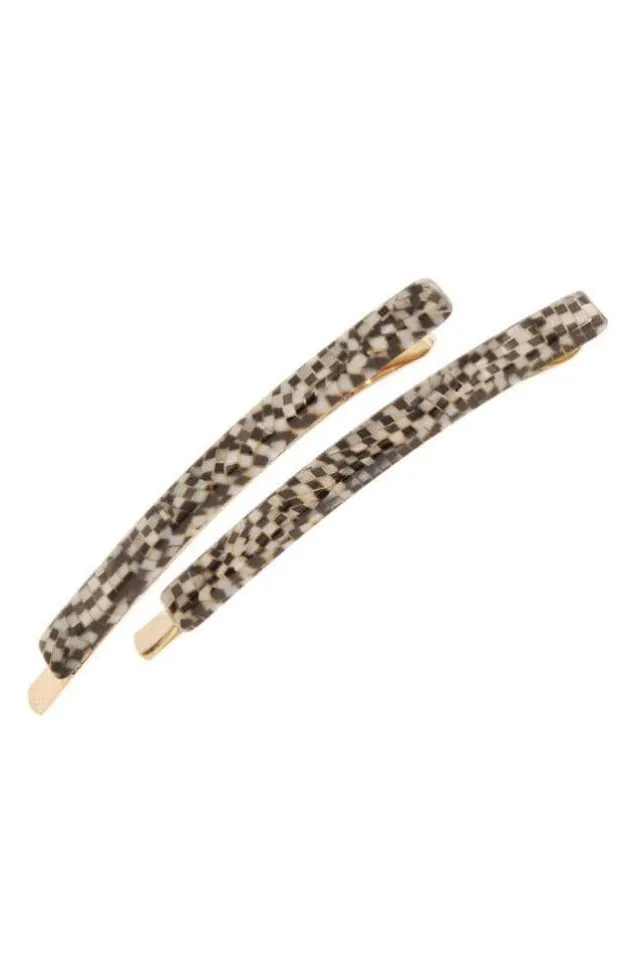 Bobby Pin Pair on Gold Wire - Classic