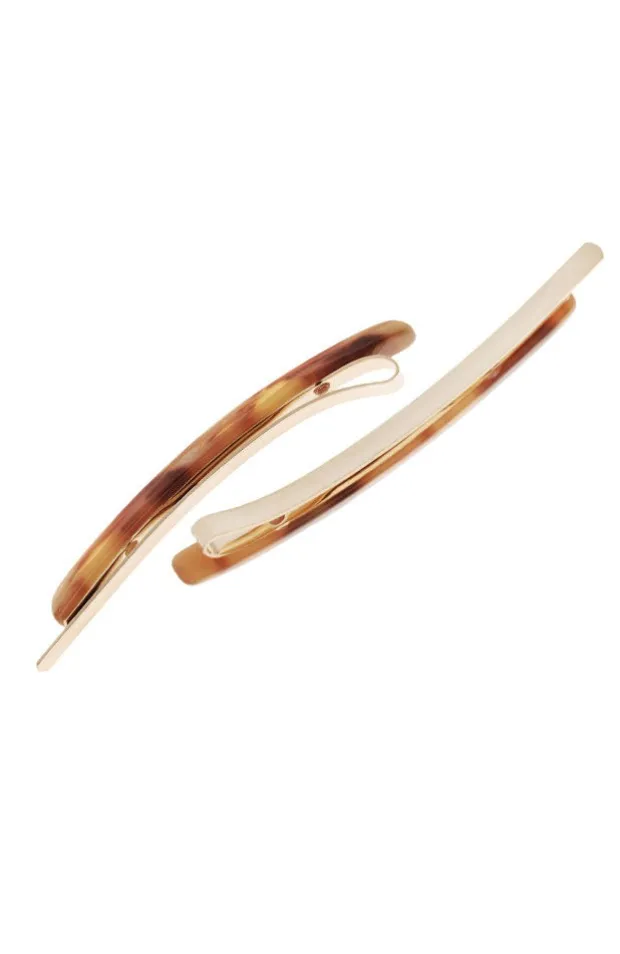 Bobby Pin Pair on Gold Wire - Classic