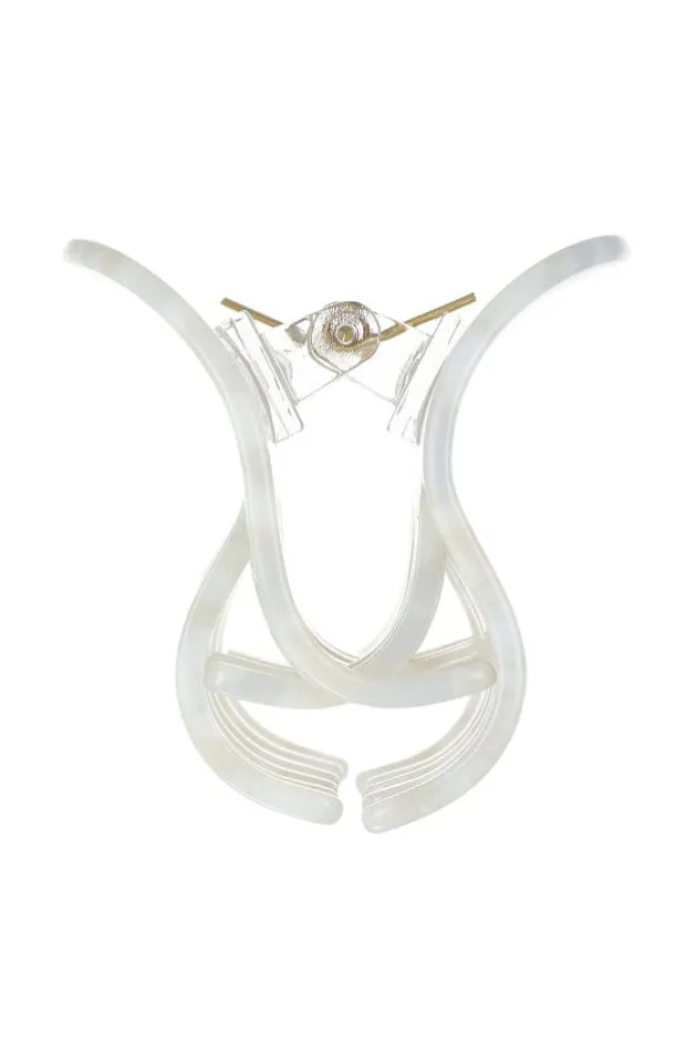 Large Double Tooth Claw Clip - Coconut Milk
